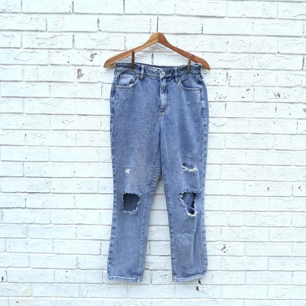 Pacsun Mom Jeans Distressed Destroyed size 26